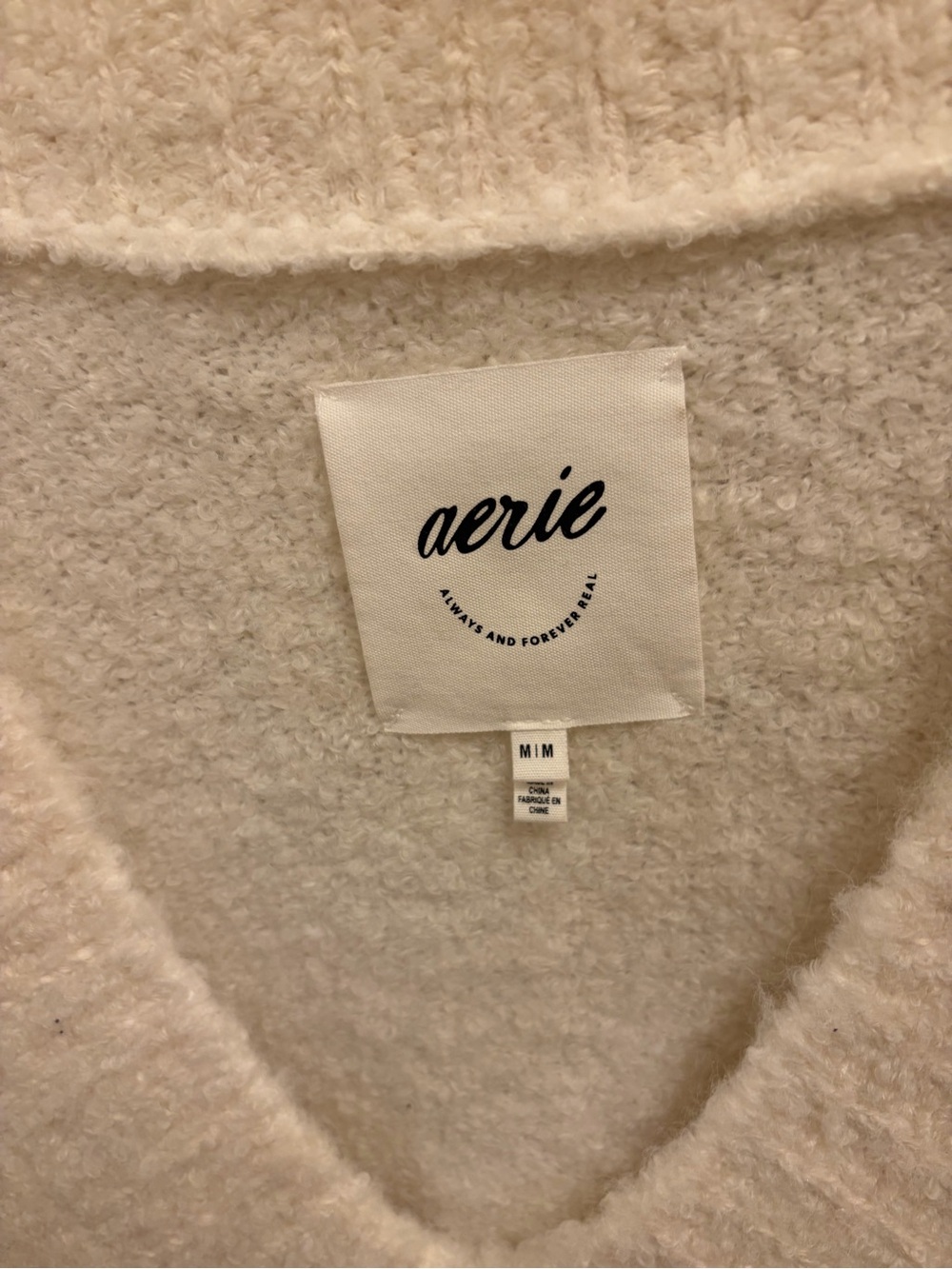 Cream V Neck Sweater - Picture 4 of 9